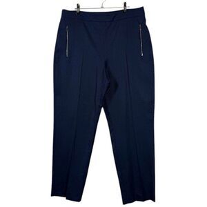 NWT Stella McCartney Claire Trousers 100% Wool Deep Blue Zip Pockets Size 14 (46